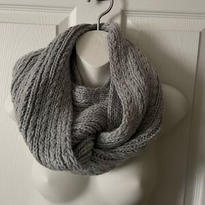 West Loop Knit Infinity Scarf Grey Neck Warmer